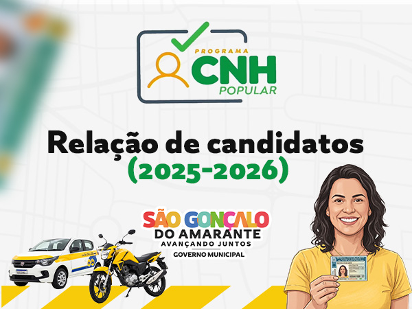 RELAÇÃO DE CANDIDATOS APTOS - CNH POPULAR 2025-2026